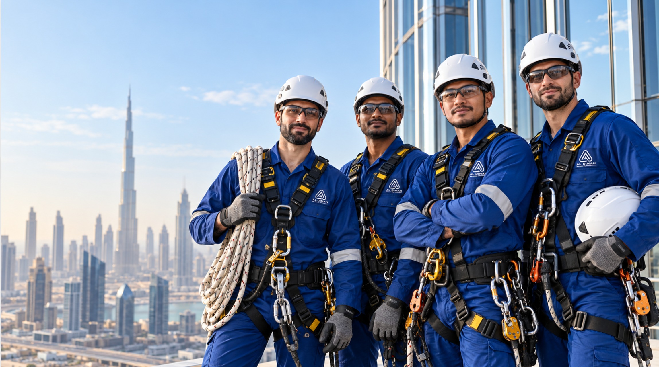 AL QIMAH inspection engineers wearing personal protective equipment